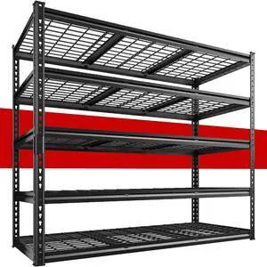 55" W Garage Shelving, Storage Shelves Load 3000LBS, 5 Tier Adjustable Metal Shelving, Metal Storage Shelves for Garage, Basement, Warehouse, Workshop, 55" W x 24" D x 72" H 55" W Garage Shelving, Storage Shelves Load 3000LBS, 5 Tier Adjustable Metal Shelving, Metal Storage Shelves for Garage, Basement, Warehouse, Workshop, 55" W x 24" D x 72" H