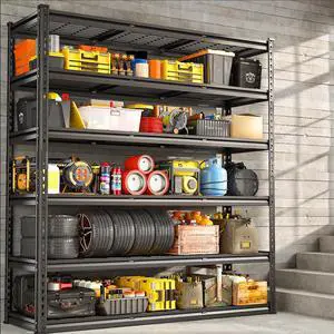3300LBS Garage Shelving 78" H Storage Shelves Heavy Duty 6-Tier Adjustable Metal Shelving Easy Assembly Storage Shelf for Garage Basement Warehouse Pantry, 48" W X 18" D X 78" H 3300LBS Garage Shelving 78" H Storage Shelves Heavy Duty 6-Tier Adjustable Metal Shelving Easy Assembly Storage Shelf for Garage Basement Warehouse Pantry, 48" W X 18" D X 78" H