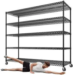 3200LBS Storage Shelves Wire Shelving with Wheels,Adjustable Garage Shelving Heavy Duty Steel Metal Shelving Unit Shelf Rack for Warehouses,Garage,Kitchen,School,Commercial,73" H X 60W X 18" D 3200LBS Storage Shelves Wire Shelving with Wheels,Adjustable Garage Shelving Heavy Duty Steel Metal Shelving Unit Shelf Rack for Warehouses,Garage,Kitchen,School,Commercial,73" H X 60W X 18" D