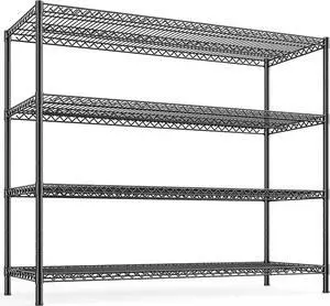 55.5" W Storage Shelves 2560LBS Metal Shelving 4 Tier Wire Shelving Unit Garage Shelving Heavy Duty Metal Shelves for Storage Rack Commercial Adjustable Pantry Shelf, 55.5" W X 18''D X 55.5" H 55.5" W Storage Shelves 2560LBS Metal Shelving 4 Tier Wire Shelving Unit Garage Shelving Heavy Duty Metal Shelves for Storage Rack Commercial Adjustable Pantry Shelf, 55.5" W X 18''D X 55.5" H