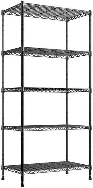5 Tier Wire Shelving, 23.2" W Metal Shelving, Small Space Corner Storage, Adjustable Shelves, Leveling Feet, Metal, for Kitchen, Bedroom, Pantry, Closet,Laundry Room 5 Tier Wire Shelving, 23.2" W Metal Shelving, Small Space Corner Storage, Adjustable Shelves, Leveling Feet, Metal, for Kitchen, Bedroom, Pantry, Closet,Laundry Room