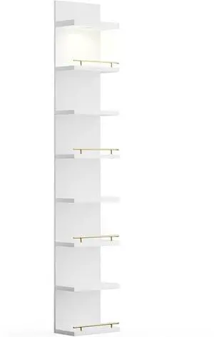 8 Tier Wall Shelf Unit, Floating Shelves with LED Light, Versatile Lack Wall Shelves for Home Decor, White 8 Tier Wall Shelf Unit, Floating Shelves with LED Light, Versatile Lack Wall Shelves for Home Decor, White
