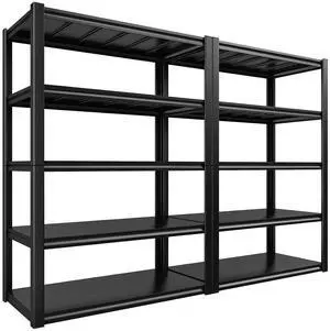 Garage Shelving 48.2" W Storage Shelves 3000LBS Heavy Duty Shelving Adjustable Metal Shelf Industrial 5 Tier Pantry Shelves for Basement Warehouse Supermarket 72.2"H x 24.2"D x 48.2"W, 2 Pack Garage Shelving 48.2" W Storage Shelves 3000LBS Heavy Duty Shelving Adjustable Metal Shelf Industrial 5 Tier Pantry Shelves for Basement Warehouse Supermarket 72.2"H x 24.2"D x 48.2"W, 2 Pack