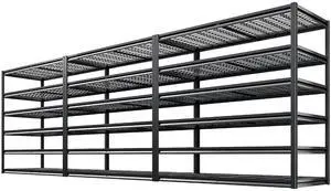 3500LBS Garage Shelving, Adjustable Storage Shelves Heavy Duty, 6 Tier Heavy Duty Shelving, Metal Shelving Unit for Warehouse, Basement, Industrial, 55" W x 26" D x 84" H, Black, 3 Pack 3500LBS Garage Shelving, Adjustable Storage Shelves Heavy Duty, 6 Tier Heavy Duty Shelving, Metal Shelving Unit for Warehouse, Basement, Industrial, 55" W x 26" D x 84" H, Black, 3 Pack