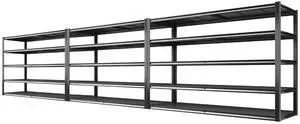 78" H Storage Shelves, Garage Shelving Heavy Duty Load 3000LBS, Adjustable Garage Shelving, 5 Tier Metal Shelves Unit for Storage Rack, Basement, 55" W x 26" D x 78" H, Black, 3 Pack 78" H Storage Shelves, Garage Shelving Heavy Duty Load 3000LBS, Adjustable Garage Shelving, 5 Tier Metal Shelves Unit for Storage Rack, Basement, 55" W x 26" D x 78" H, Black, 3 Pack