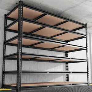 6-Tier Garage Shelving, 84" H Storage Shelves Load 3300LB, Adjustable Metal Shelving, Large-Capacity Garage Shelves for Basement, Warehouse, 48.2" W X 84" H X 24" D, Black 6-Tier Garage Shelving, 84" H Storage Shelves Load 3300LB, Adjustable Metal Shelving, Large-Capacity Garage Shelves for Basement, Warehouse, 48.2" W X 84" H X 24" D, Black