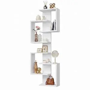 8 Tier Floating Shelves, DIY Wall Mounted Shelves, White Display Shelf for Living Room, Bedroom, Vanity, Lack Shelf for Home Decor 8 Tier Floating Shelves, DIY Wall Mounted Shelves, White Display Shelf for Living Room, Bedroom, Vanity, Lack Shelf for Home Decor
