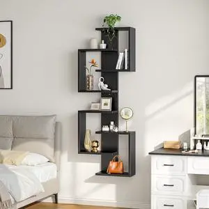 8 Tier Floating Shelves, DIY Wall Mounted Shelves, White Display Shelf for Living Room, Bedroom, Office, Lack Shelf for Home Decor, Black 8 Tier Floating Shelves, DIY Wall Mounted Shelves, White Display Shelf for Living Room, Bedroom, Office, Lack Shelf for Home Decor, Black