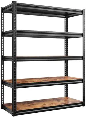 Storage Shelves Whith Thickened MDF Wood for Pantry Organizer | 2500LBS,Adjustable 5Tire Sturdy Rust-Resistant Metal Shelving,For Garages&Warehouses,65.74" H x 33.85" W x 15.35" D Storage Shelves Whith Thickened MDF Wood for Pantry Organizer | 2500LBS,Adjustable 5Tire Sturdy Rust-Resistant Metal Shelving,For Garages&Warehouses,65.74" H x 33.85" W x 15.35" D