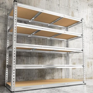Garage Shelving, 5 Tier Storage Shelves Load 3000LBS, Adjustable Garage Shelving Heavy Duty, Metal Shelves Unit for Basement, Warehouse, 48" W x 72" H x 18" D, Galvanized Garage Shelving, 5 Tier Storage Shelves Load 3000LBS, Adjustable Garage Shelving Heavy Duty, Metal Shelves Unit for Basement, Warehouse, 48" W x 72" H x 18" D, Galvanized
