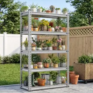 60" H Waterproof Plant Stand with PP Board for Gardening Enthusiasts | 2000Lbs Heavy Duty, Adjustable 5-Tier, Weather-Resistant, 27.4" W x 11.9" D x 60" H, for Patio Garden Balcony Yard 60" H Waterproof Plant Stand with PP Board for Gardening Enthusiasts | 2000Lbs Heavy Duty, Adjustable 5-Tier, Weather-Resistant, 27.4" W x 11.9" D x 60" H, for Patio Garden Balcony Yard