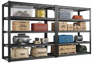 48.2" W Garage Shelves Load 3010Lbs for Basement Warehouse Shed Loft | 48.2" W x 24" D x 72" H, Easy Assembly, Adjustable 5-Tier, Wire Mesh Panels, Double-Layer Frame, for Home Commercial, 2Packs 48.2" W Garage Shelves Load 3010Lbs for Basement Warehouse Shed Loft | 48.2" W x 24" D x 72" H, Easy Assembly, Adjustable 5-Tier, Wire Mesh Panels, Double-Layer Frame, for Home Commercial, 2Packs