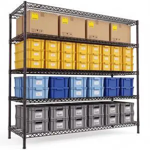 Storage Shelves, 3200LBS Heavy Duty&Adjustable Height for Garage | 55.5" W Shelf Space Saving, 5 Tier metal shelving, Powder Coated wire shelving, Moisture Resistant, for Pantry Basement Storage Shelves, 3200LBS Heavy Duty&Adjustable Height for Garage | 55.5" W Shelf Space Saving, 5 Tier metal shelving, Powder Coated wire shelving, Moisture Resistant, for Pantry Basement