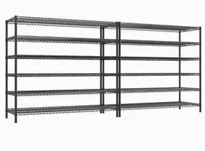Storage Shelves, 3840LBS Heavy Duty&Adjustable Height for Basement | 55.5" W Shelf Space Saving, 6 Tier Freestanding, Powder Coated, Anti-Tipping Device, Moisture Resistant, 2-set for Garage Storage Shelves, 3840LBS Heavy Duty&Adjustable Height for Basement | 55.5" W Shelf Space Saving, 6 Tier Freestanding, Powder Coated, Anti-Tipping Device, Moisture Resistant, 2-set for Garage