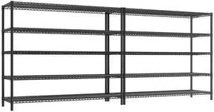 Storage Shelves, 3200LBS Heavy Duty&Adjustable Height for Garage | 55.5" W Shelf Space Saving, 5 Tier Freestanding, Powder Coated, Anti-Tipping Device, Moisture Resistant, 2-set for Pantry Storage Shelves, 3200LBS Heavy Duty&Adjustable Height for Garage | 55.5" W Shelf Space Saving, 5 Tier Freestanding, Powder Coated, Anti-Tipping Device, Moisture Resistant, 2-set for Pantry