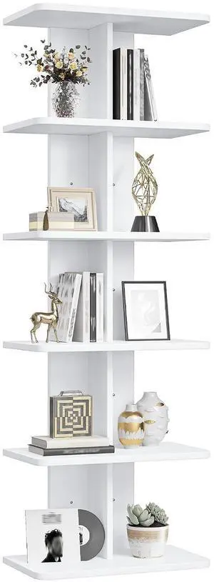 6 Tier Floating Shelves, Vertical Column White Wall Shelves for Home Decor, Wall Shelf for Vanity, Bedroom, Living Room, Office 6 Tier Floating Shelves, Vertical Column White Wall Shelves for Home Decor, Wall Shelf for Vanity, Bedroom, Living Room, Office