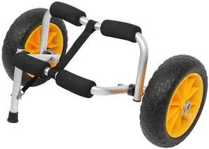 Foldable Kayak Cart, Lightweight Aluminum Alloy Frame, Universal Dolly Cart with 10'' Durable Solid Tires for Canoes, Paddle Boards, Boats, Strong 1.75" Thick Prongs Foldable Kayak Cart, Lightweight Aluminum Alloy Frame, Universal Dolly Cart with 10'' Durable Solid Tires for Canoes, Paddle Boards, Boats, Strong 1.75" Thick Prongs