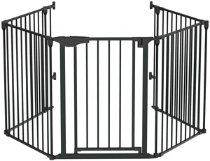 134 Inches Wide Configurable Baby Gate, Fireplace Safety Fence/Guard, Adjustable 5-Panel Metal Play Yard for Toddler/Pet/Dog, Christmas Tree Fence, Includes 4 Pack of Wall Mounts, Black 134 Inches Wide Configurable Baby Gate, Fireplace Safety Fence/Guard, Adjustable 5-Panel Metal Play Yard for Toddler/Pet/Dog, Christmas Tree Fence, Includes 4 Pack of Wall Mounts, Black