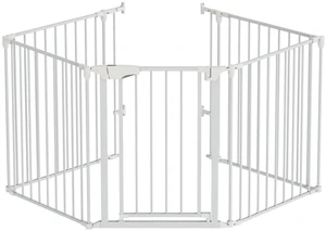 120-Inch Wide Metal Baby Safety Fence/Play Yard Adjustable Fireplace Hearth BBQ Fire Gate Christmas Tree Gate 5-Panel Playpen for Toddler/Pet/Puppy/Cat/Dog, 25.39"W x 29.3" H Each Panel, White 120-Inch Wide Metal Baby Safety Fence/Play Yard Adjustable Fireplace Hearth BBQ Fire Gate Christmas Tree Gate 5-Panel Playpen for Toddler/Pet/Puppy/Cat/Dog, 25.39"W x 29.3" H Each Panel, White