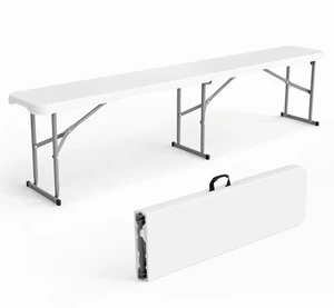 6 FT Plastic Folding Bench with Handle, Sturdy Metal Frame, Perfect for Indoor/Outdoor Party, Picnic, Camping, Restaurant, Dinning Room, Cafe, Wedding and Commercial Events,1P 6 FT Plastic Folding Bench with Handle, Sturdy Metal Frame, Perfect for Indoor/Outdoor Party, Picnic, Camping, Restaurant, Dinning Room, Cafe, Wedding and Commercial Events,1P