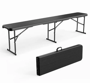 6 FT Plastic Folding Bench with Handle, Sturdy Metal Frame, Perfect for Indoor/Outdoor Party, Picnic, Camping, Restaurant, Dinning Room, Cafe, Wedding and Commercial Events,1P 6 FT Plastic Folding Bench with Handle, Sturdy Metal Frame, Perfect for Indoor/Outdoor Party, Picnic, Camping, Restaurant, Dinning Room, Cafe, Wedding and Commercial Events,1P