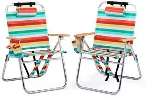 17 Lightweight High Backpack Beach Chair, 2 Pack Portable Tall Beach Chairs for Adults with Side Bag. 3 Level Adjustable Positions for Camping Patio and Picnic 17 Lightweight High Backpack Beach Chair, 2 Pack Portable Tall Beach Chairs for Adults with Side Bag. 3 Level Adjustable Positions for Camping Patio and Picnic