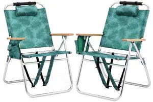 17 17 Lightweight High Backpack Beach Chair, 2 Pack Portable Tall Beach Chairs for Adults with Side Bag. 3 Level Adjustable Positions for Camping Patio and Picnic 17 17 Lightweight High Backpack Beach Chair, 2 Pack Portable Tall Beach Chairs for Adults with Side Bag. 3 Level Adjustable Positions for Camping Patio and Picnic
