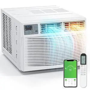 12000BTU Window Air Conditioner with Heat & Timer, Wi-Fi Enabled Window AC Unit Compatible with Alexa & Google Assistant & Easy Installation Kit for Rooms up to 550 Sq.Ft, 230V/60Hz 12000BTU Window Air Conditioner with Heat & Timer, Wi-Fi Enabled Window AC Unit Compatible with Alexa & Google Assistant & Easy Installation Kit for Rooms up to 550 Sq.Ft, 230V/60Hz