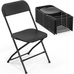 Folding Chairs Set of 12, Black Plastic Chair Sturdy Seat with Metal Frame, Perfect for Party, Event, Wedding, Birthday, Office, Outside Entertaining Folding Chairs Set of 12, Black Plastic Chair Sturdy Seat with Metal Frame, Perfect for Party, Event, Wedding, Birthday, Office, Outside Entertaining