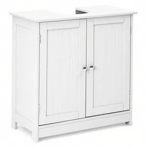 Pedestal Sink Storage Cabinet with 2 Doors Traditional Under Sink Cabinet Bathroom Space Saver Organizer with Adjustable Shelf White 23 5/8" W x 11 7/16" D x 23 5/8" H Pedestal Sink Storage Cabinet with 2 Doors Traditional Under Sink Cabinet Bathroom Space Saver Organizer with Adjustable Shelf White 23 5/8" W x 11 7/16" D x 23 5/8" H