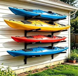Adjustable Kayak Storage Rack, Heavy Duty Kayak Wall Rack for Garage Indoor Outdoor Backyard Storage Room, Fits Kayaks Canoes Surfboards Paddle Boards Adjustable Kayak Storage Rack, Heavy Duty Kayak Wall Rack for Garage Indoor Outdoor Backyard Storage Room, Fits Kayaks Canoes Surfboards Paddle Boards