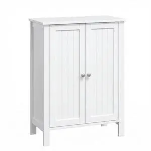 Bathroom Cabinet Free Standing Floor Storage with Double Door Adjustable Shelf Space Saver Decorative Modern Bathroom Furniture White Bathroom Cabinet Free Standing Floor Storage with Double Door Adjustable Shelf Space Saver Decorative Modern Bathroom Furniture White