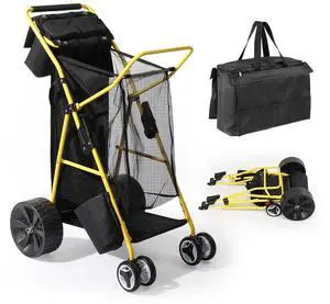 Beach Cart with 11 Solid Wheels, 165 LBS Heavy Duty Beach Dolly with Big Wheels for Sand, Foldable Utility Sand Wagon with Insulated Cooler Bag for Camping & Fishing (Solid Wheel) Beach Cart with 11 Solid Wheels, 165 LBS Heavy Duty Beach Dolly with Big Wheels for Sand, Foldable Utility Sand Wagon with Insulated Cooler Bag for Camping & Fishing (Solid Wheel)