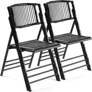 Bamboo Folding Chairs 1/2/4 Pack Foldable Dining Wood Chairs for Outdoor Indoor Garden Patio Lawn Porch Wedding Party Event,Black Bamboo Folding Chairs 1/2/4 Pack Foldable Dining Wood Chairs for Outdoor Indoor Garden Patio Lawn Porch Wedding Party Event,Black