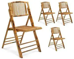 Bamboo Folding Chairs 1/2/4 Pack Foldable Dining Wood Chairs for Outdoor Indoor Garden Patio Lawn Porch Wedding Party Event Bamboo Folding Chairs 1/2/4 Pack Foldable Dining Wood Chairs for Outdoor Indoor Garden Patio Lawn Porch Wedding Party Event