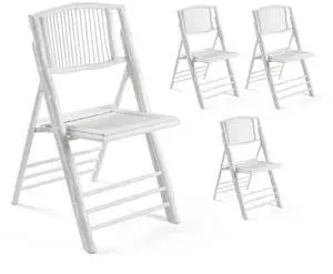 Bamboo Folding Chairs 1/2/4 Pack Foldable Dining Wood Chairs for Outdoor Indoor Garden Patio Lawn Porch Wedding Party Event,White Bamboo Folding Chairs 1/2/4 Pack Foldable Dining Wood Chairs for Outdoor Indoor Garden Patio Lawn Porch Wedding Party Event,White