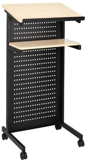 Height Adjustable Portable Podium Stand, Wheeled Lectern with Storage Shelf, Rolling Pulpits with Edge Stopper for Church, Ceremony, Classroom Lecture Speech Teach Platform (Yellow & Black) Height Adjustable Portable Podium Stand, Wheeled Lectern with Storage Shelf, Rolling Pulpits with Edge Stopper for Church, Ceremony, Classroom Lecture Speech Teach Platform (Yellow & Black)