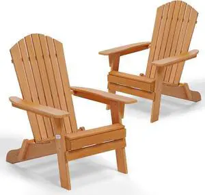 Folding Adirondack Chairs Set of 2, Wood Adirondack Chair for Outdoor, Foldable Fire Pit Chairs for Patio, BBQ, Porch, Yard, Pool, Teak Folding Adirondack Chairs Set of 2, Wood Adirondack Chair for Outdoor, Foldable Fire Pit Chairs for Patio, BBQ, Porch, Yard, Pool, Teak