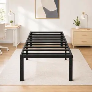 12 Inch Metal Platform Twin Bed Frame, Mattress Foundation Replacement,Heavy Duty Steel Slat Support,No Box Spring Needed,Black 12 Inch Metal Platform Twin Bed Frame, Mattress Foundation Replacement,Heavy Duty Steel Slat Support,No Box Spring Needed,Black
