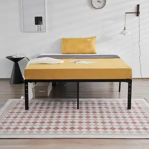 King Size Bed Frame 16 Inch Platform Bed Metal Mattress Foundation,Heavy Duty Steel Slat Support,No Box Spring Needed,Black King Size Bed Frame 16 Inch Platform Bed Metal Mattress Foundation,Heavy Duty Steel Slat Support,No Box Spring Needed,Black