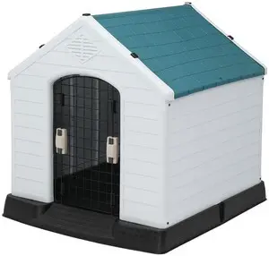 Plastic Dog House, Pet Dog Kennel Water Resistant for Small Medium Sized Dogs with Door, Indoor & Outdoor Use (32.7" H) Plastic Dog House, Pet Dog Kennel Water Resistant for Small Medium Sized Dogs with Door, Indoor & Outdoor Use (32.7" H)