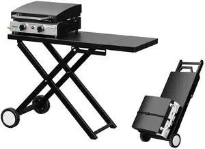 Foldable Flat Top Grill with 2 Burner & Lid, Powerful 20,000 BTU Propane Gas Grills with Ignition, Enamel Griddle, Side Shelf & Portable Cart with Wheels for Outdoor Camping Hibachi Grill Use Foldable Flat Top Grill with 2 Burner & Lid, Powerful 20,000 BTU Propane Gas Grills with Ignition, Enamel Griddle, Side Shelf & Portable Cart with Wheels for Outdoor Camping Hibachi Grill Use