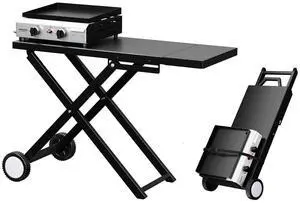 Foldable Flat Top Grill with 2 Burner, Powerful 20,000 BTU Propane Gas Grills with Ignition, Enamel Griddle, Side Shelf & Portable Cart with Wheels for Outdoor Camping Hibachi Grill Use Foldable Flat Top Grill with 2 Burner, Powerful 20,000 BTU Propane Gas Grills with Ignition, Enamel Griddle, Side Shelf & Portable Cart with Wheels for Outdoor Camping Hibachi Grill Use
