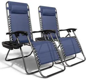 Infinity Zero Gravity Chair, Outdoor Lounge Patio Chairs with Pillow and Utility Tray Adjustable Folding Recliner for Deck,Patio,Beach,Yard Pack 2 (Blue) Infinity Zero Gravity Chair, Outdoor Lounge Patio Chairs with Pillow and Utility Tray Adjustable Folding Recliner for Deck,Patio,Beach,Yard Pack 2 (Blue)