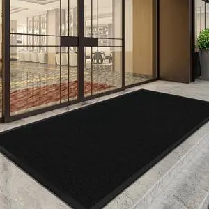 Indoor Outdoor Door Mat, Large Non Slip Dirt Trapper Entry Rug with Rubber Backing, Fade & Stain Resistant Heavy Duty Low Profile Absorbent Doormat for Commercial Use, 35"×70.9", Black Indoor Outdoor Door Mat, Large Non Slip Dirt Trapper Entry Rug with Rubber Backing, Fade & Stain Resistant Heavy Duty Low Profile Absorbent Doormat for Commercial Use, 35"×70.9", Black