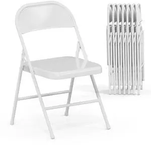 All Iron Metal Folding Chair,Lightweight Portable Folding Chair,Indoor/Outdoor Dual-Use Seating,White(8 Pack) All Iron Metal Folding Chair,Lightweight Portable Folding Chair,Indoor/Outdoor Dual-Use Seating,White(8 Pack)