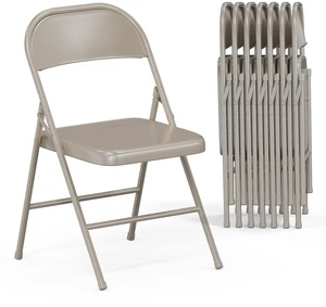 All Iron Metal Folding Chair,Lightweight Portable Folding Chair,Indoor/Outdoor Dual-Use Seating,Khaki(8 Pack) All Iron Metal Folding Chair,Lightweight Portable Folding Chair,Indoor/Outdoor Dual-Use Seating,Khaki(8 Pack)