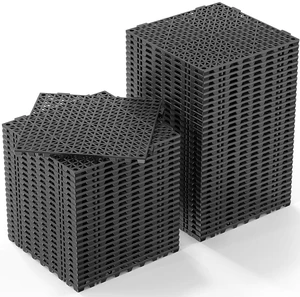 12''x12'' PVC Interlocking Floor Tile, 55 Pack Black Anti-Fatigue Floor Mat, Restaurant Drainage Kitchen Mat, Cushioned Flooring Mat, Non-Slip Garden Tile for Poolside, Wet Area, Deck Tiles 12''x12'' PVC Interlocking Floor Tile, 55 Pack Black Anti-Fatigue Floor Mat, Restaurant Drainage Kitchen Mat, Cushioned Flooring Mat, Non-Slip Garden Tile for Poolside, Wet Area, Deck Tiles