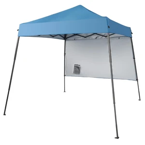 6x6 Pop Up Canopy Tent, Outdoor Foldable Easy Up Party Tent with 1 Sidewall, Slant Legs Portable Gazebo for Camping, Parties (Blue) 6x6 Pop Up Canopy Tent, Outdoor Foldable Easy Up Party Tent with 1 Sidewall, Slant Legs Portable Gazebo for Camping, Parties (Blue)