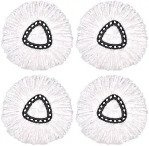 Spin Mop Replacement Head, 4 Pack Mop Replace Heads Compatible with 360 Degree Spin Mops, Microfiber Spinning Mop Refill, Easy Cleaning and Wring Spin Mop Heads for All Hard Surfaced Floors Spin Mop Replacement Head, 4 Pack Mop Replace Heads Compatible with 360 Degree Spin Mops, Microfiber Spinning Mop Refill, Easy Cleaning and Wring Spin Mop Heads for All Hard Surfaced Floors